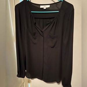 Loft long sleeve black shirt with pockets